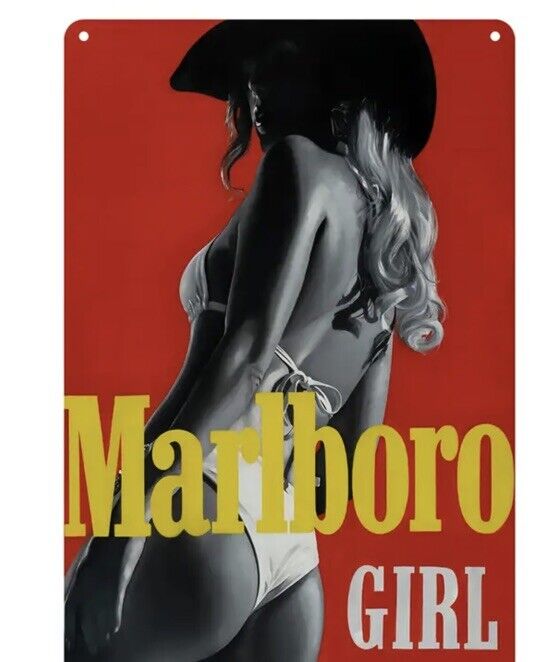 MARLBORO METAL CIGARETTE  Vintage Style SIGN Pinup Girl sexy