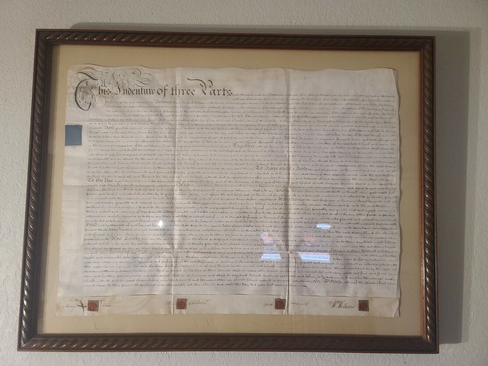 Antique Vellum Indenture Contract 1786 King George The Third Framed