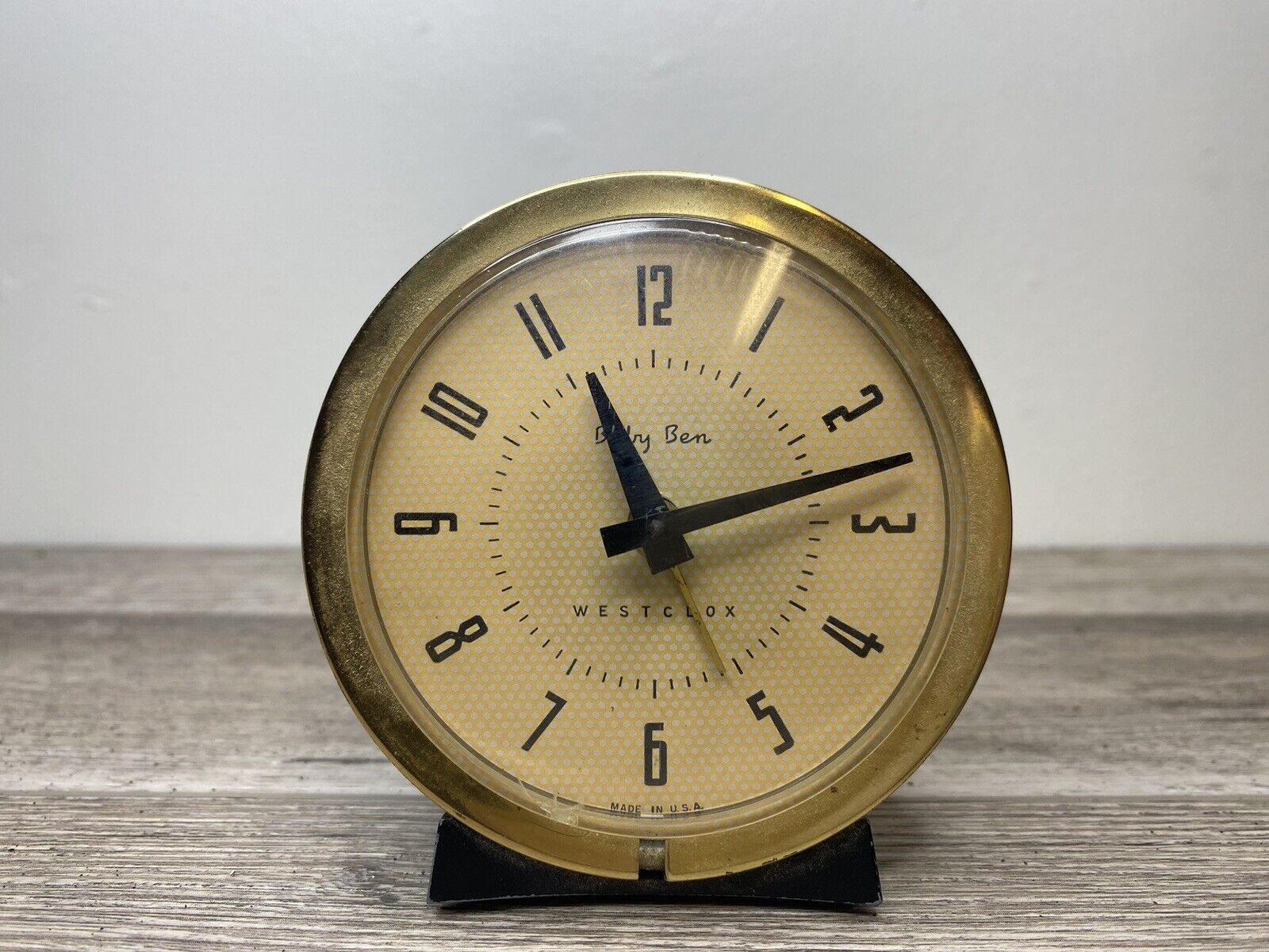 Vintage Mid-Century Modern 1956 Baby Ben Westclox Alarm Clock (WORKS)
