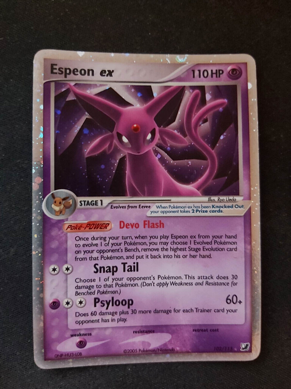 Espeon Ex Unseen Forces  102/115 Pokemon Card Rare Holo 2005