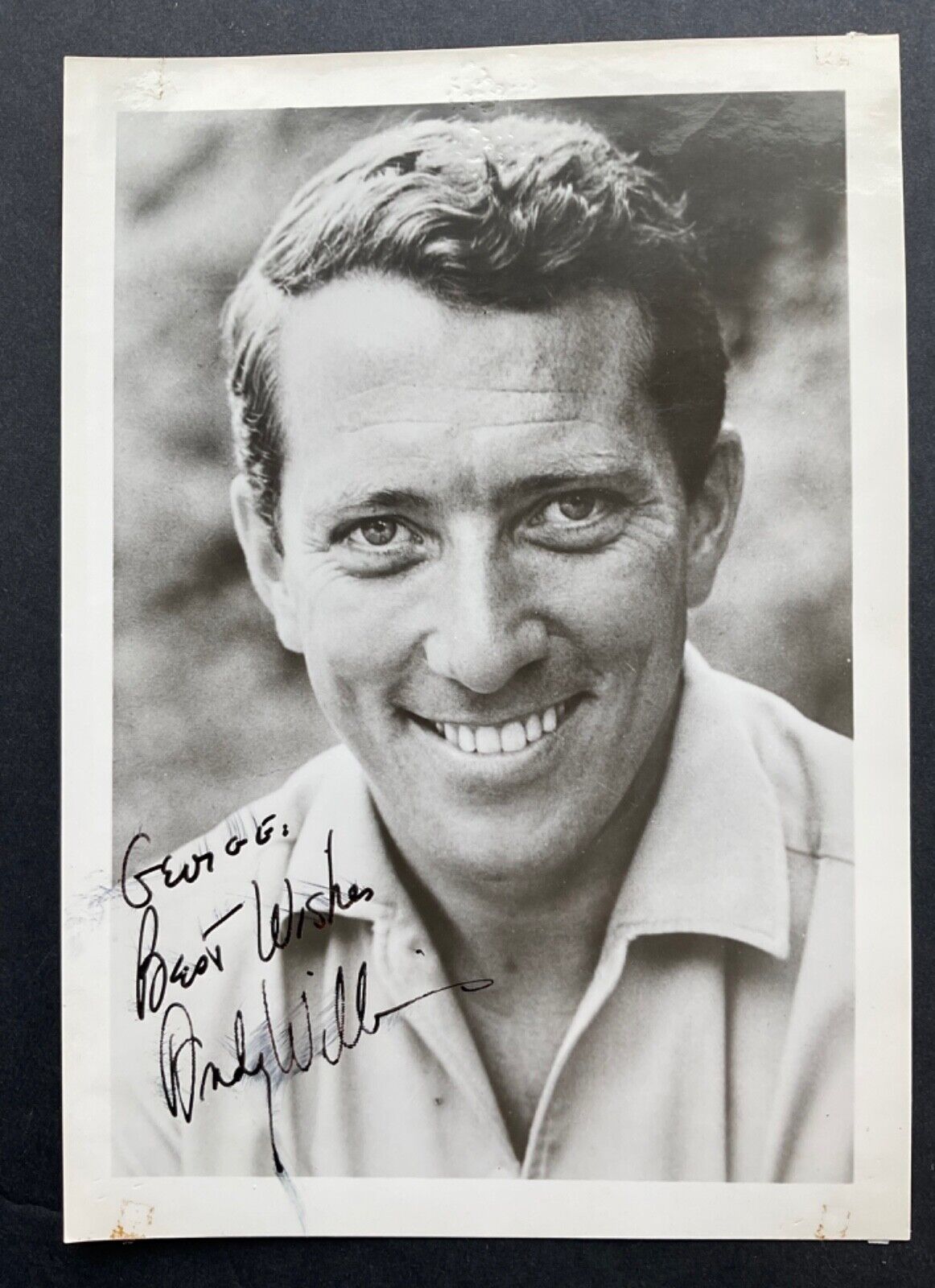 VINTAGE = ANDY WILLIAMS - HAND SIGNED AUTOGRAPHED 5X7 ORIGINAL PHOTOGRAPH