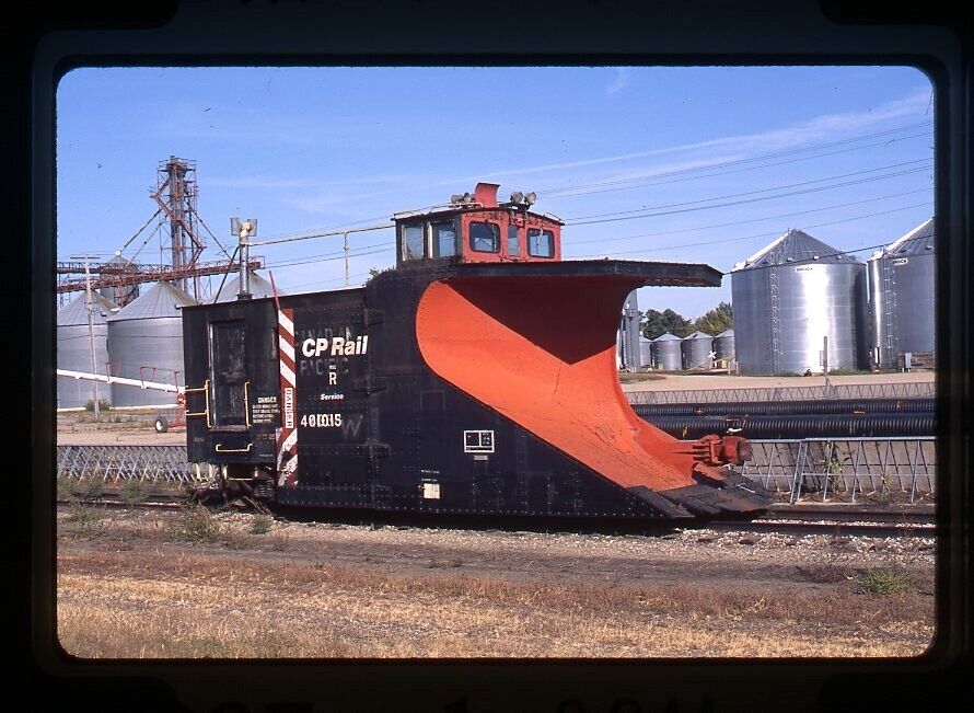 Original Railroad Slide CP Canadian Pacific 401015 Plow at Hankinson, ND