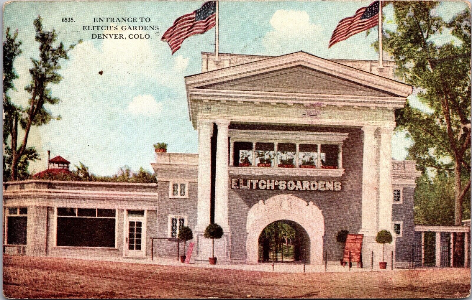 Postcard Entrance to Elitch\'s Gardens in Denver, Colorado