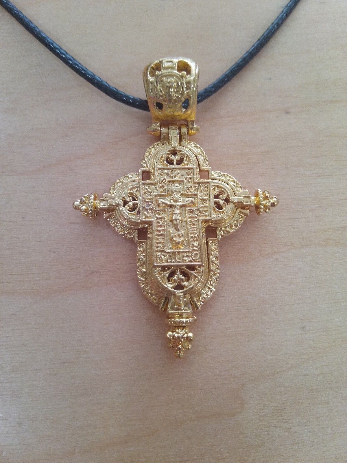 Russian Style Orthodox Christian Reliquary Pectoral Cross Good Detail Relic Case