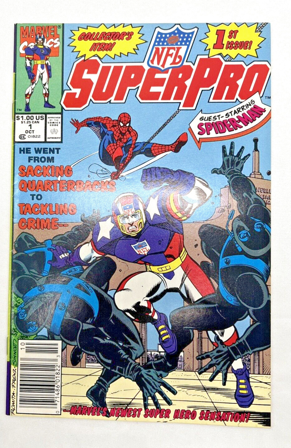 NFL SuperPro #1 1991 Spider-Man (Marvel Comic Books)