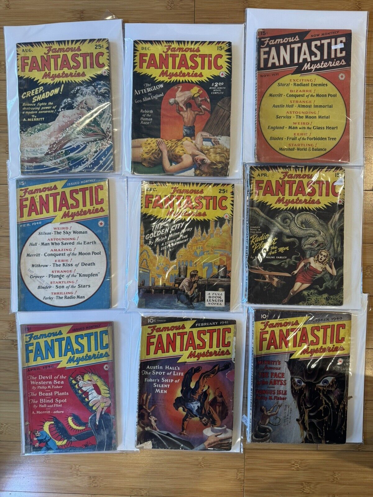 Famous Fantastic Mysteries Pulp Vintage Rare Skull Girl Cover