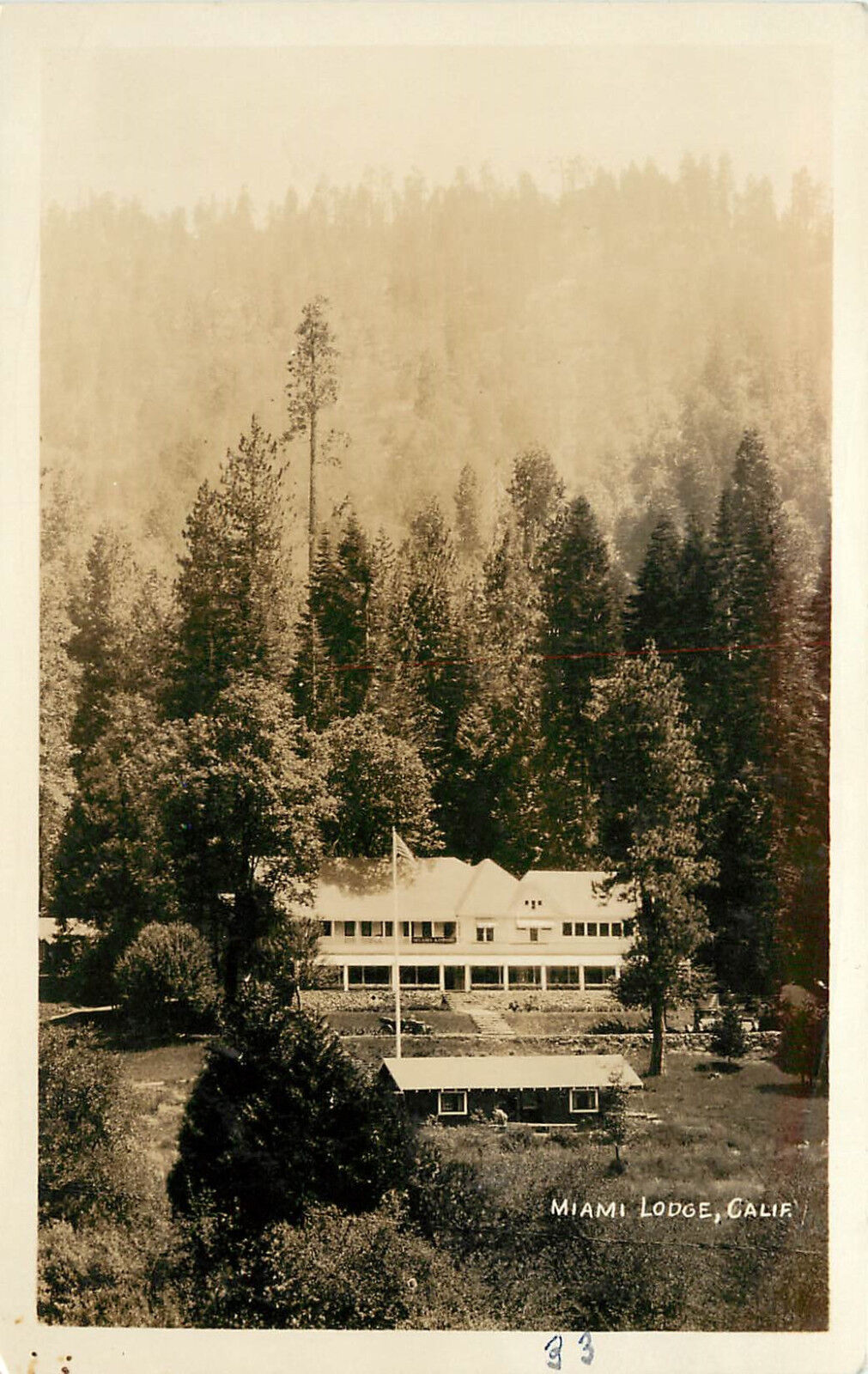 RPPC Postcard Miami Lodge Mariposa CA Near Wawona and Yosemite 