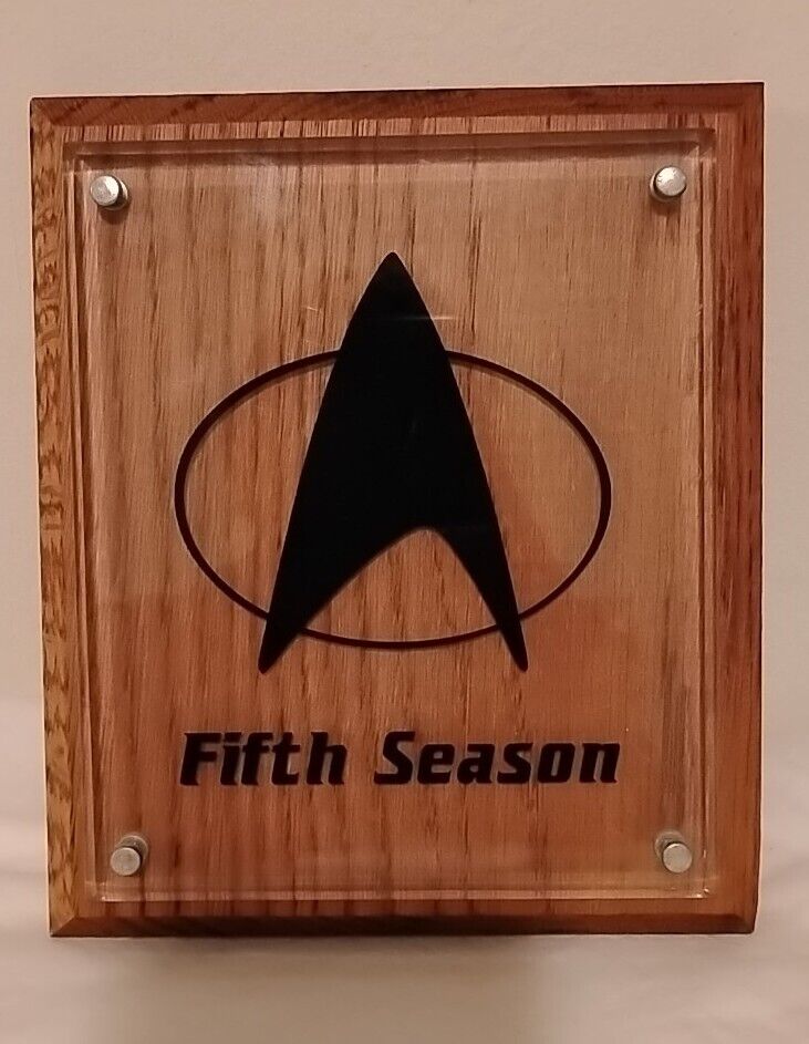 STAR TREK Next Generation Season 5 Wood Plaque Made For Cast & Crew 🔥RARE🔥VTG