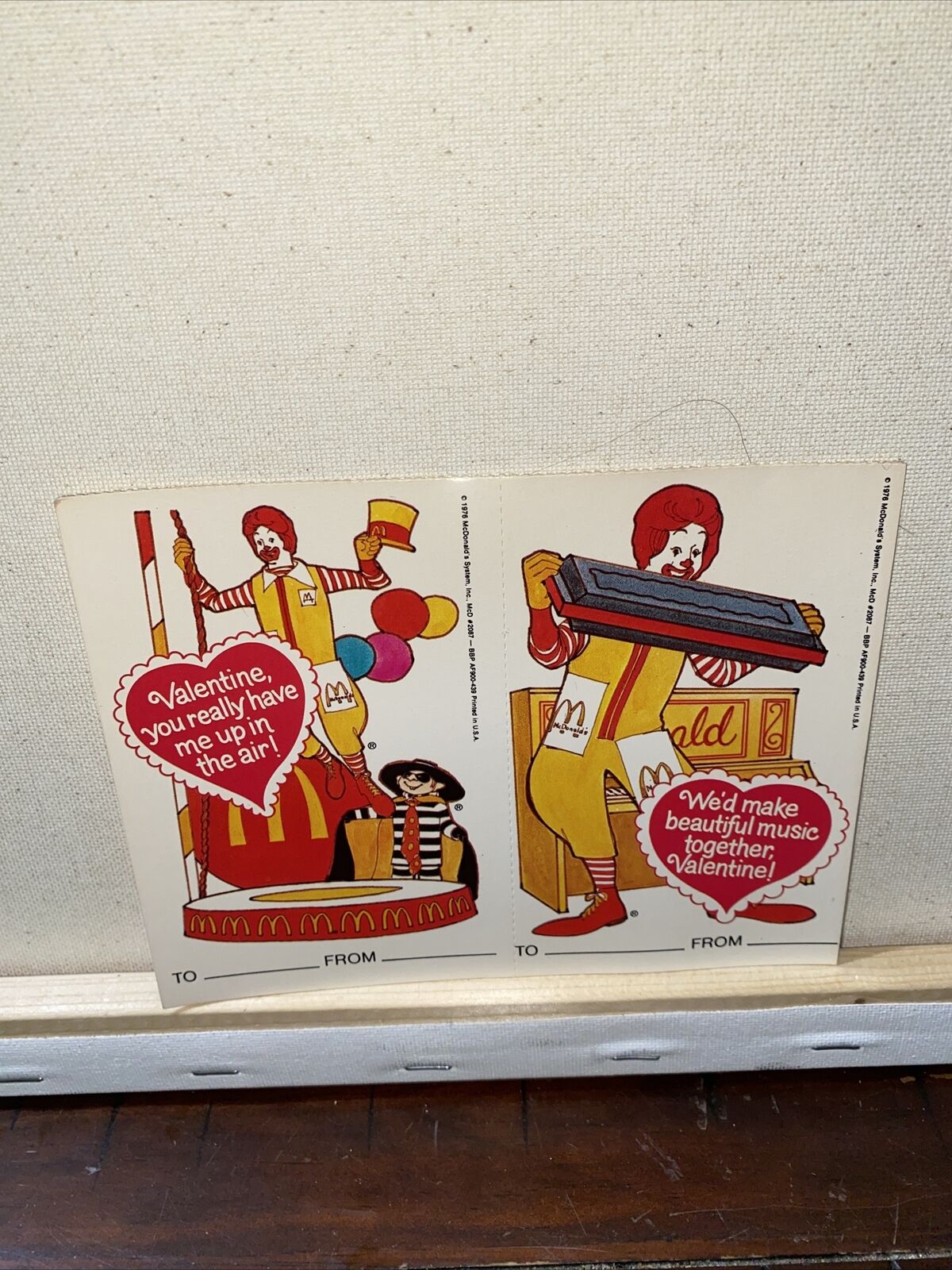 Rare Vintage 1970s Ronld McDonalds Valentine Cards Multicolor 1976  Unused