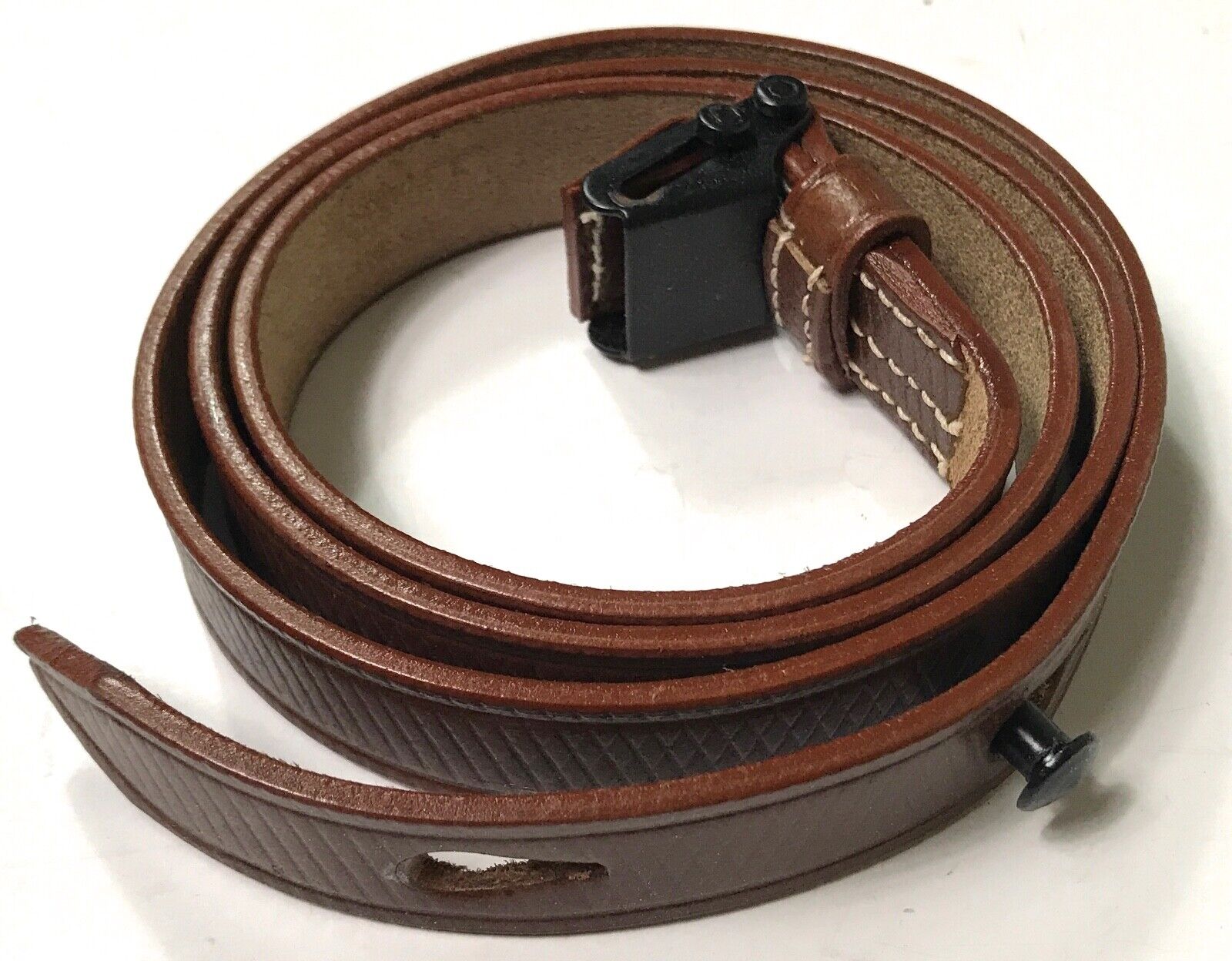 WWII GERMAN MP LEATHER CARRY SLING-BROWN