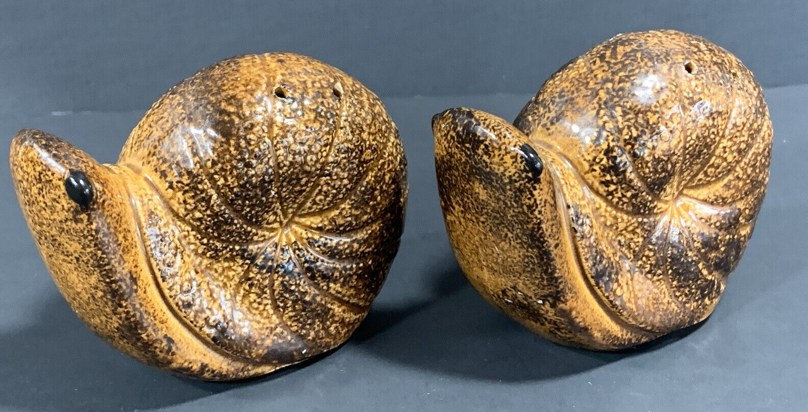 Vintage 1960's Made in Japan Ceramic Snail Salt and Pepper Shakers
