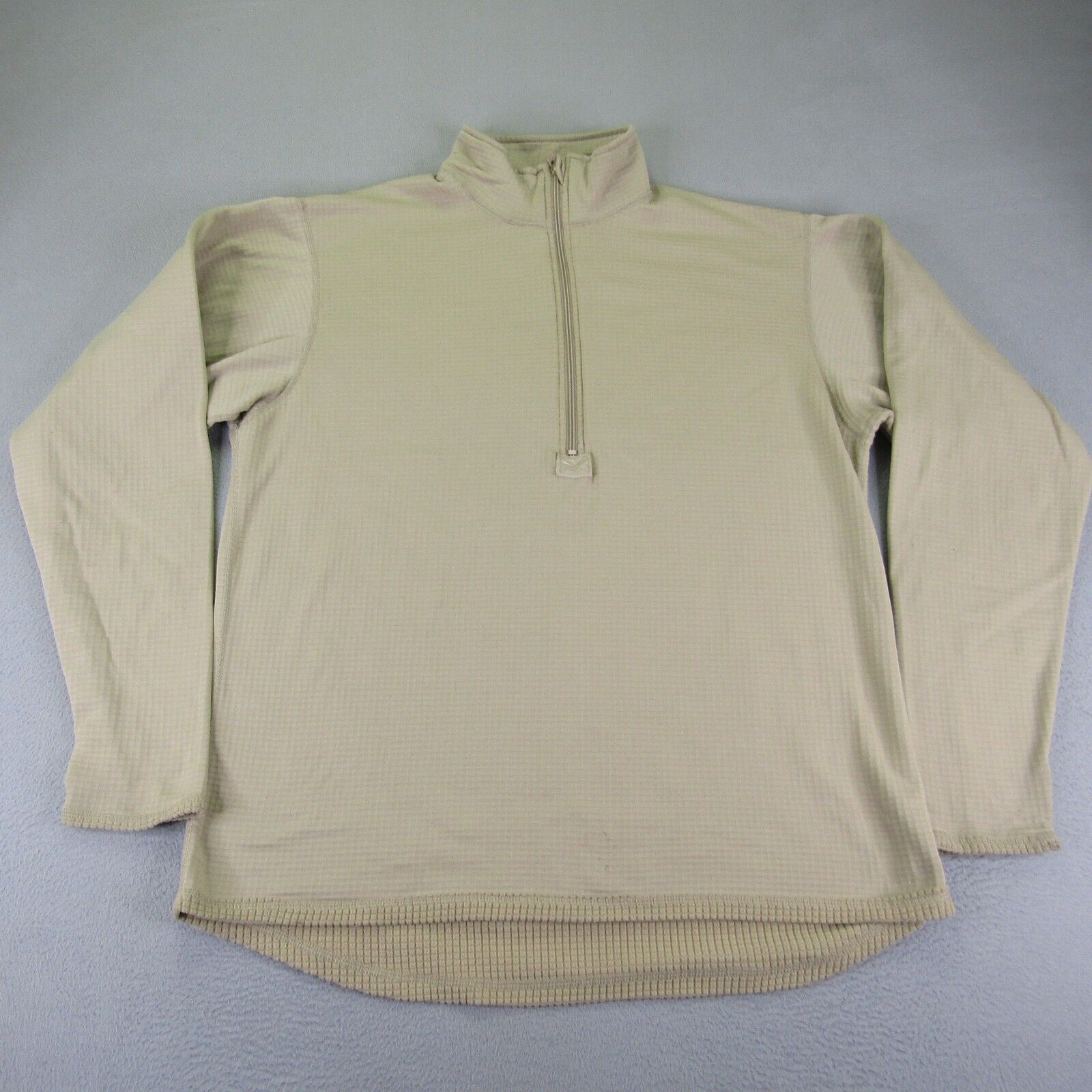 USGI Shirt XL Beige Midweight Cold Weather GEN III Desert Sand Waffle Fleece ^