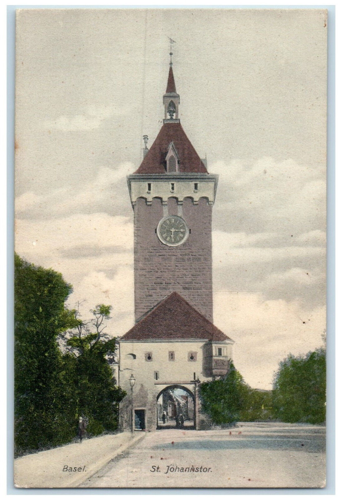 c1910 Scene at St. Johanns-Tor Basel Switzerland Antique Unposted Postcard