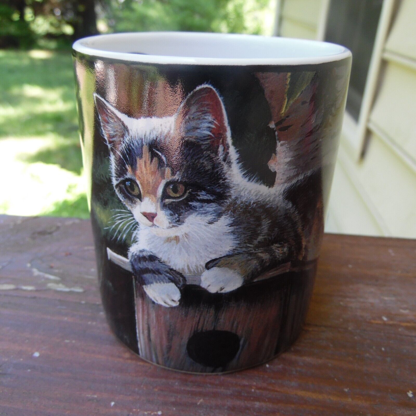Vtg. 2001 Lang And Wise Cat Housesitting collector Coffee Mug Cup