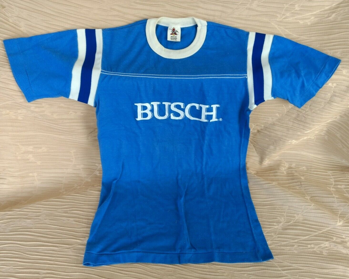 Rare - Vintage 1970\'s Busch Beer Anheuser Football Jersey Tee Shirt Men\'s  M