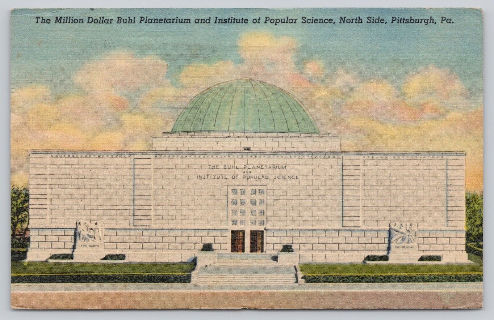 Postcard Buhl Planetarium Pittsburgh PA C1958 Linen