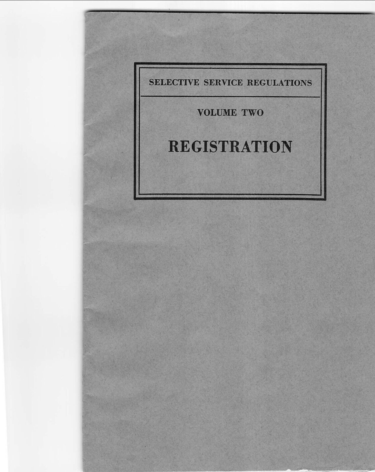 US Selective Service Regulations 1940 WW2  Era Booklet Draft 