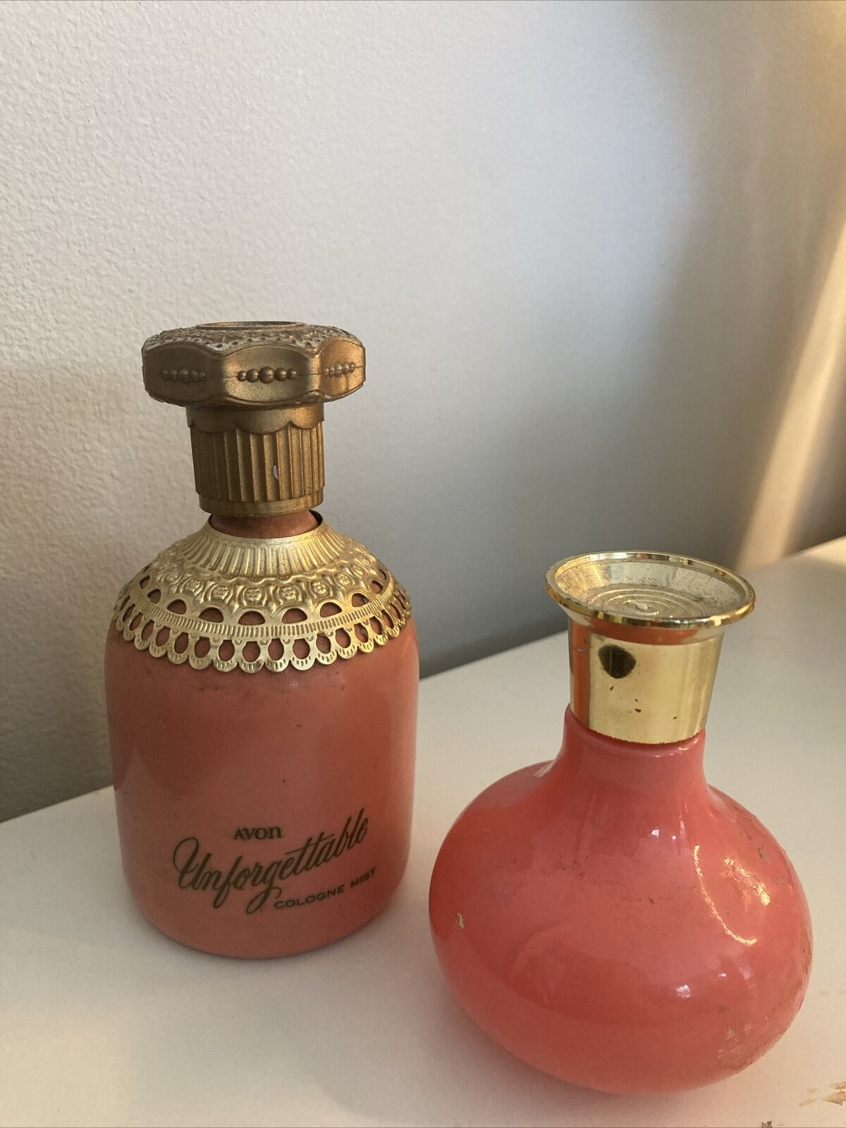 Vintage Pink Avon Perfume/Cologne Bottles - Unforgettable & Moonwind