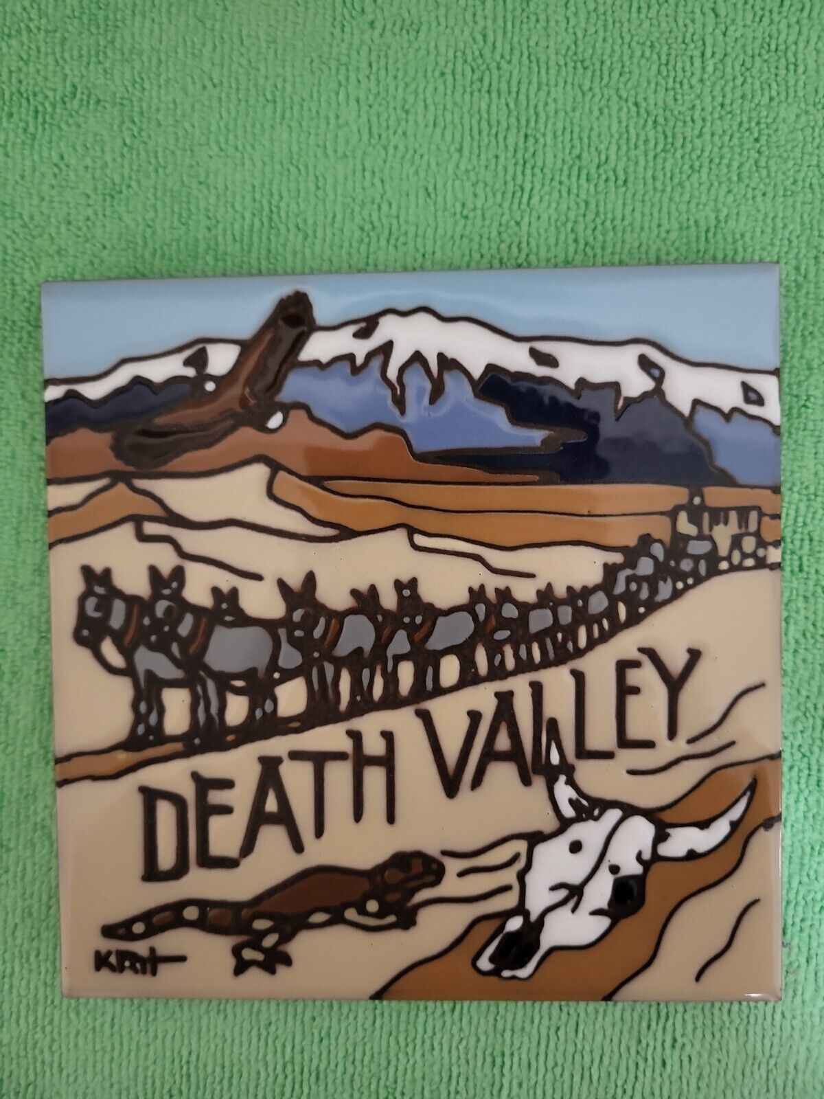 Earthtones Hand Glazed Decorative Art Tile Death Valley 2006