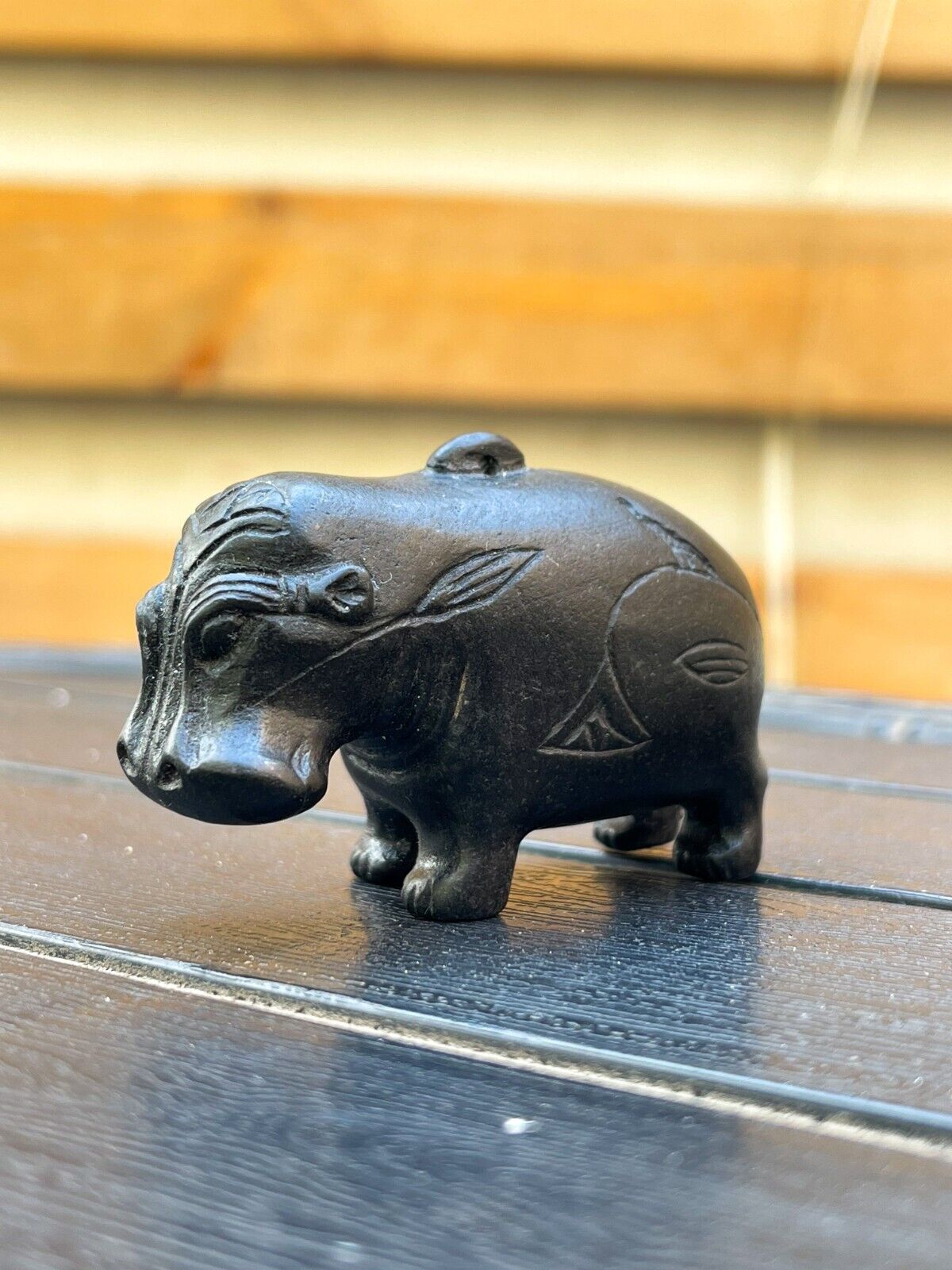 Replica Hippopotamus like the museum piece as an amulet, Hippopotamus amulet.