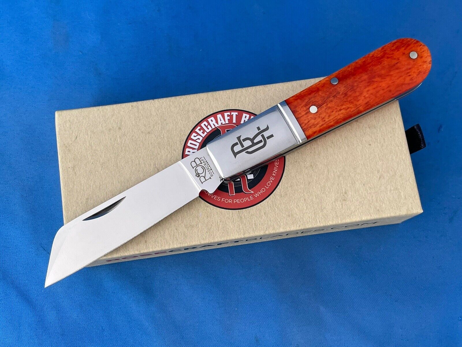 RoseCraft Blades RCT006 Beaver Creek Barlow Knife Bourbon Bone D2 Sheepsfoot Bld