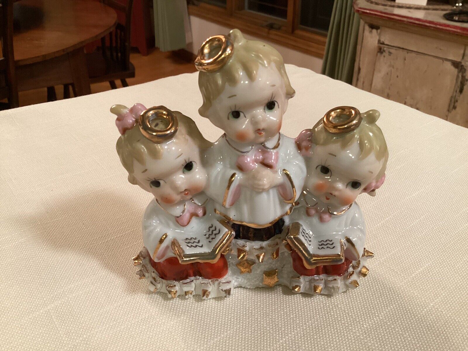 Vintage Ajax Ceramic Choir Angels Figurine Japan