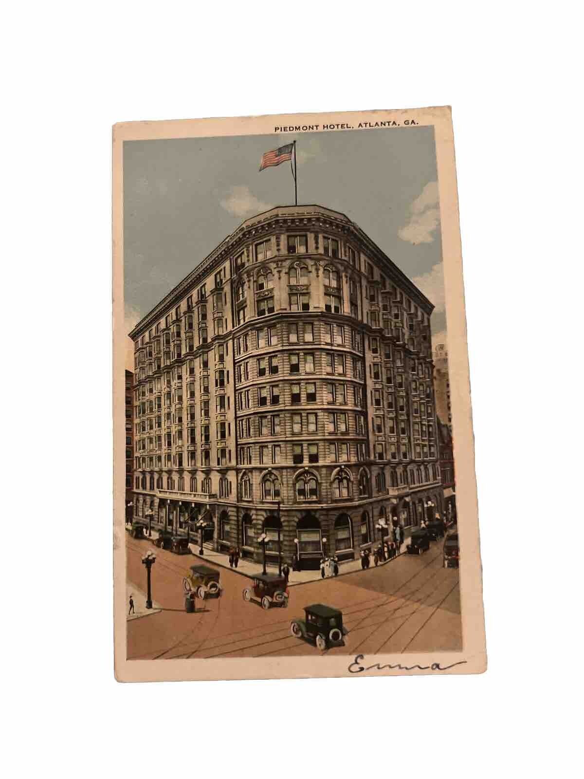 The Piedmont Hotel, Atlanta, Georgia Antique Postcard Posted 1922