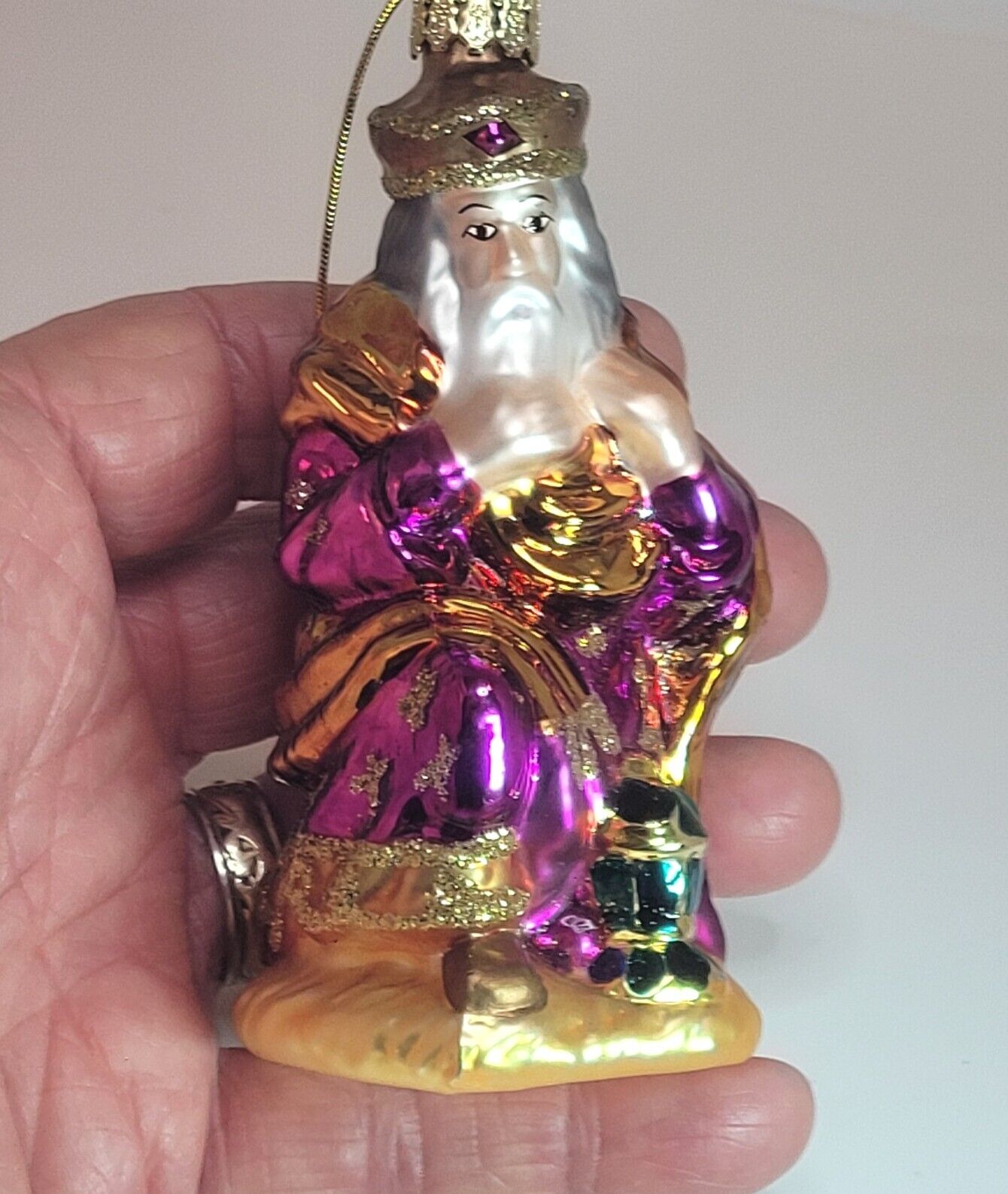 Christmas Nativity Wise Man Blown Glass Ornament 1 Of 3 Kings Magi Ameri 5\
