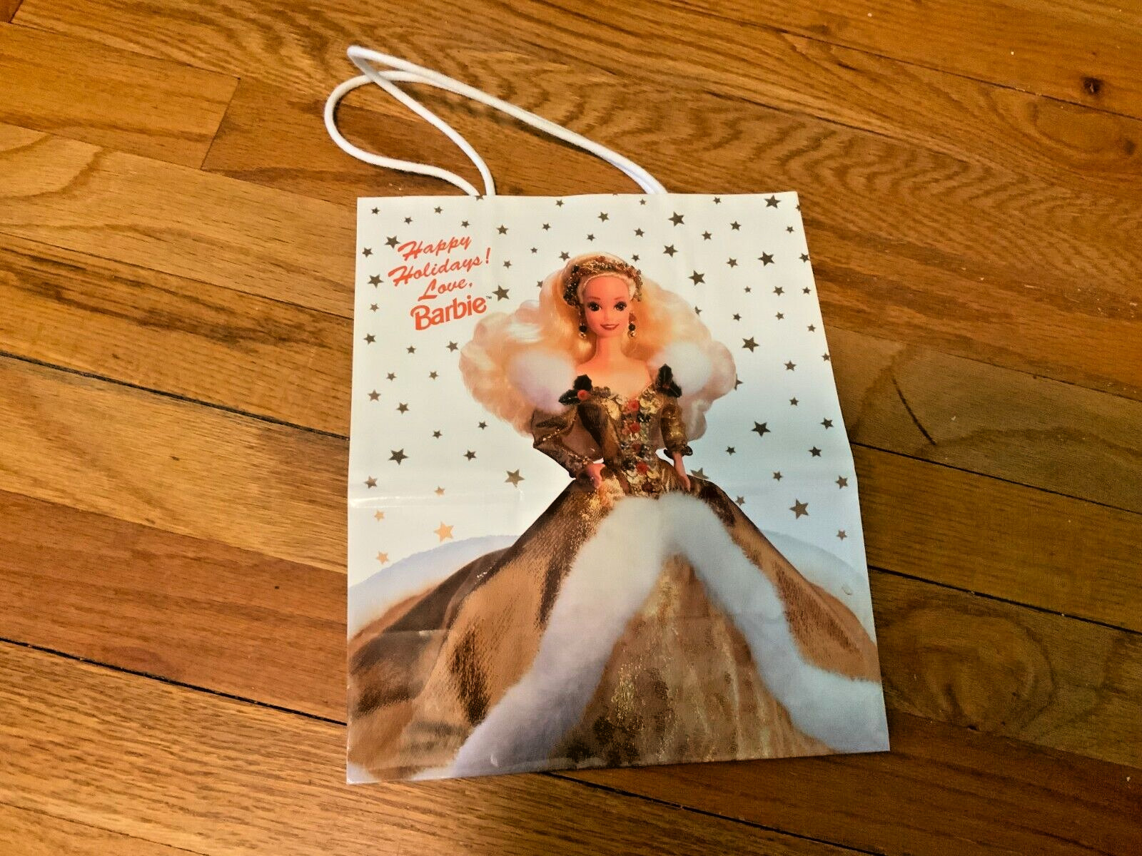 Vintage 1995 Hallmark Barbie Happy Holidays Christmas Gift Bag 11in x 8.5in