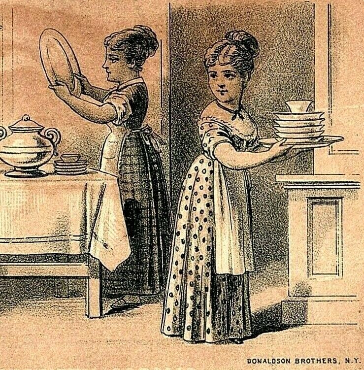 1880\'s Enoch Morgan\'s Sons Sapolio Ladies Washing Dishes P158