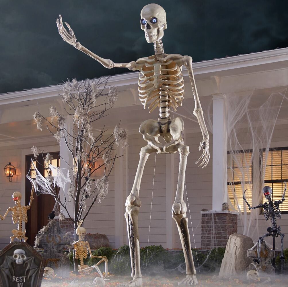 Home Depot 12 Ft Giant-sized Skeleton with LifeEyes(TM) LCD Eyes SHIPS MAY