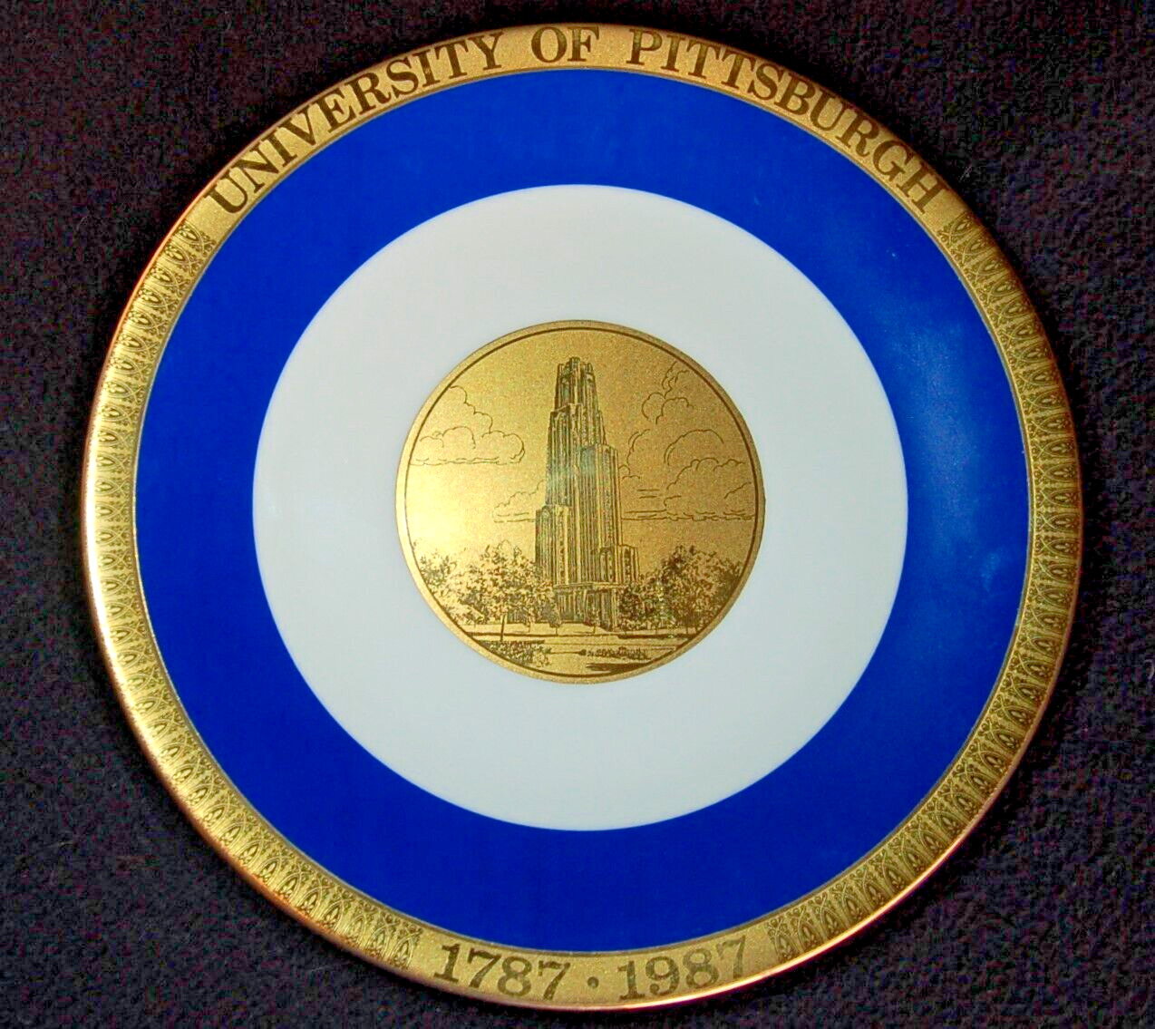 PITT University ~ Cathedral of Learning ~ 200 yr. Commemorative Plate ~ 1987