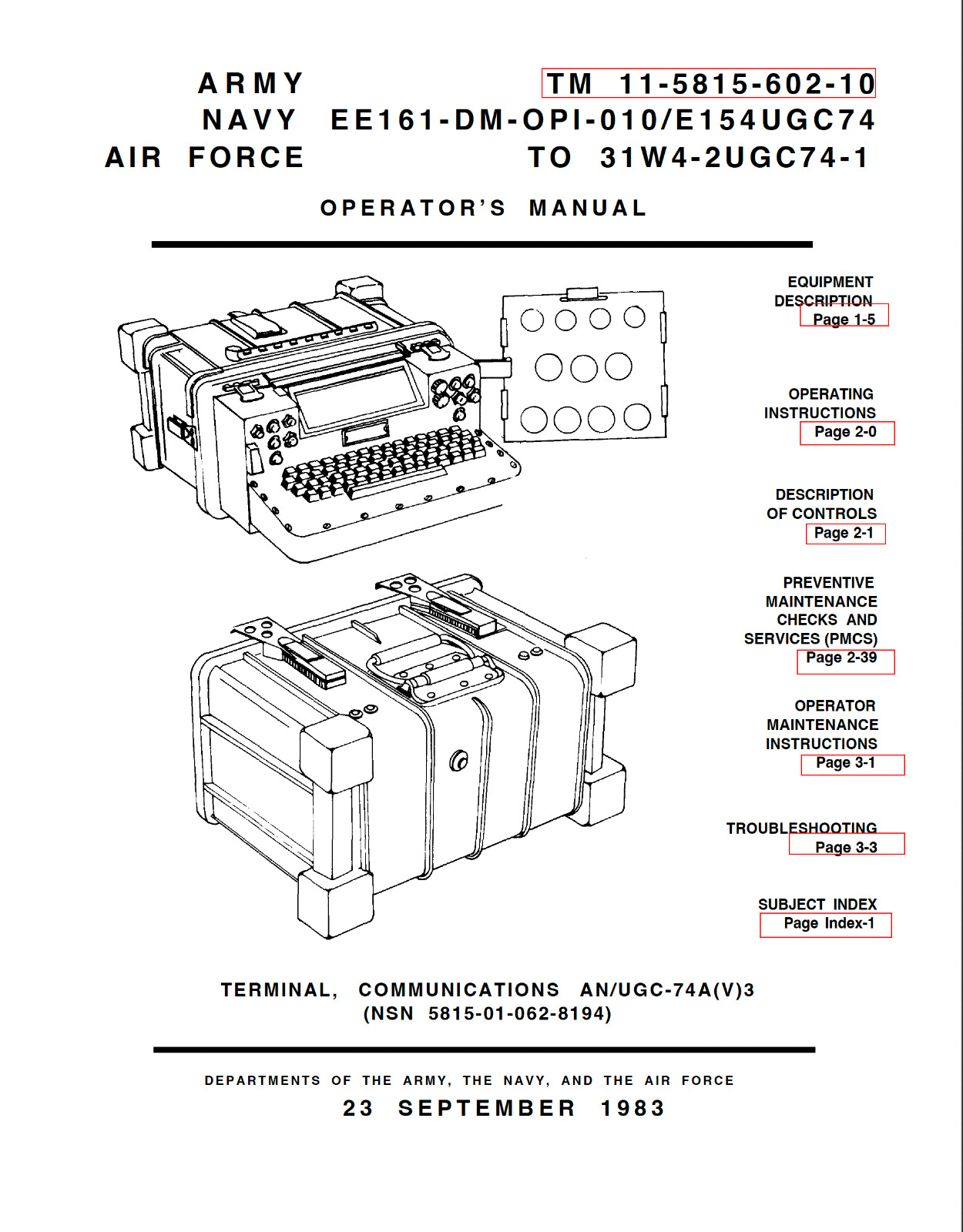 226 Page TM 11-5815-602-10 TERMINAL COMMUNICATIONS AN/UGC-74A(V)3 Manual on CD
