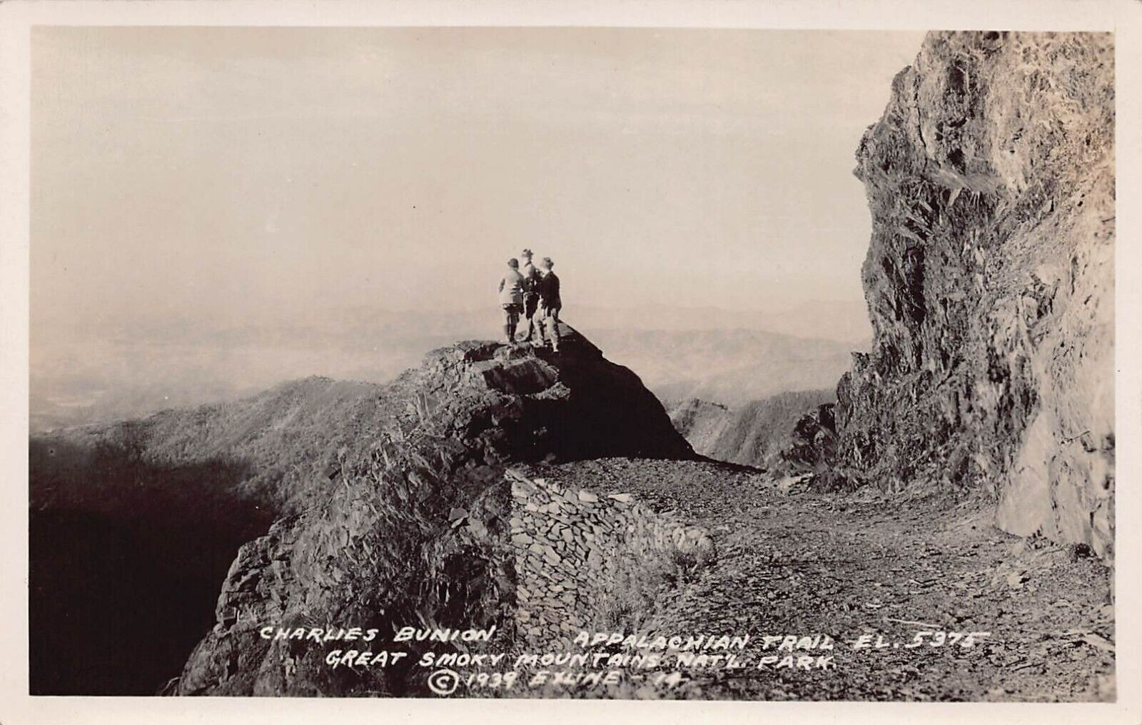 RPPC Charles Bunion Great Smoky Mountains Appalachian Trail Photo Postcard L8