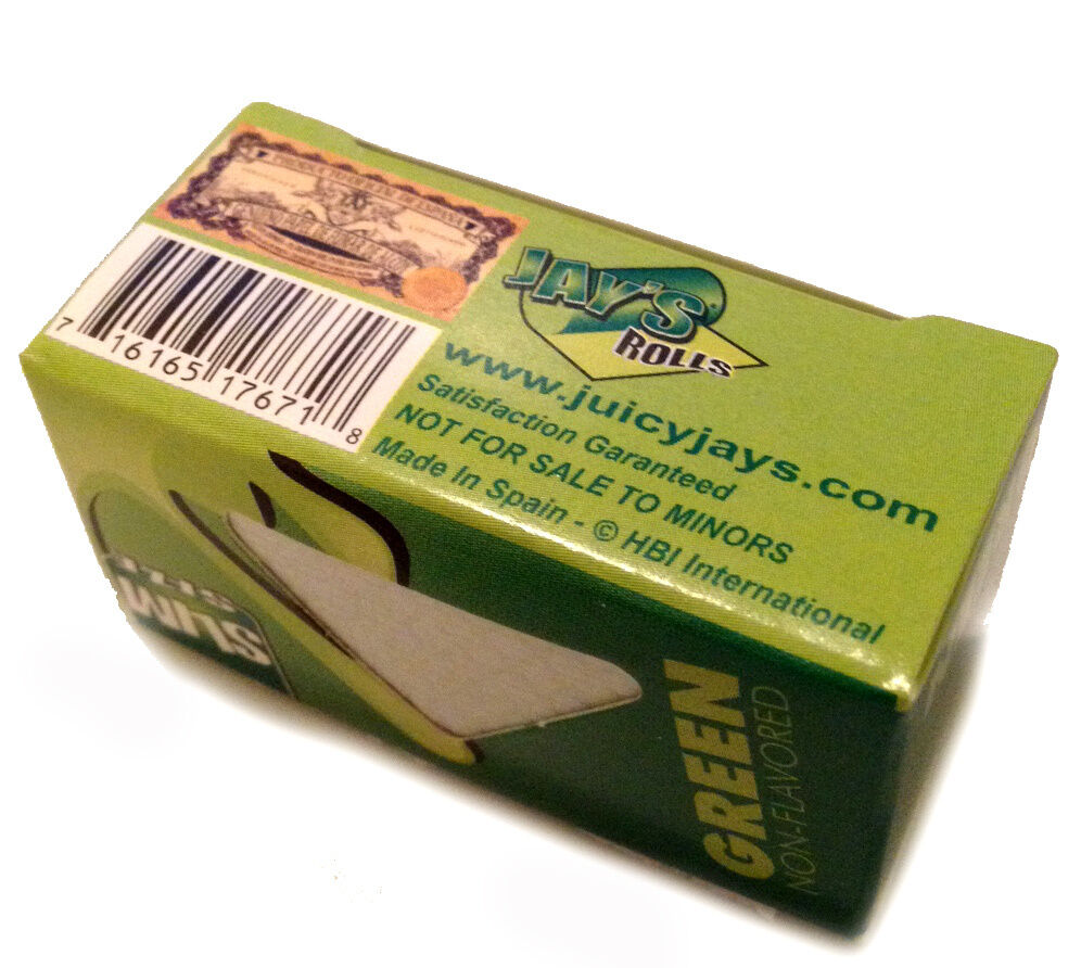 15 feet 6 Packs Juicy Jay’s Green Slim Size Unflavored Rolling Papers on a Roll 