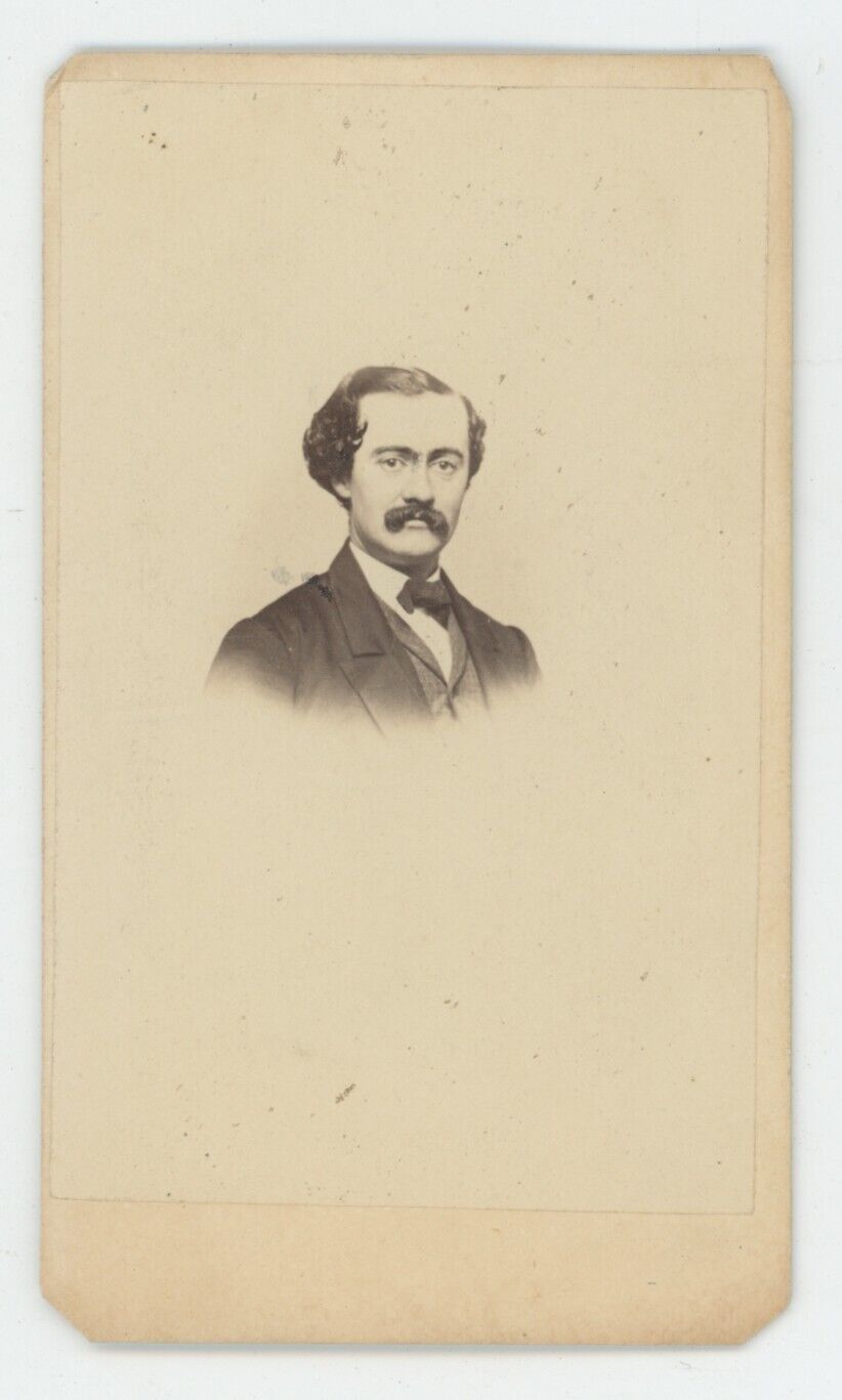 Antique CDV Circa 1870s Dapper Looking Man With Mustache Wearing Suit & Tie