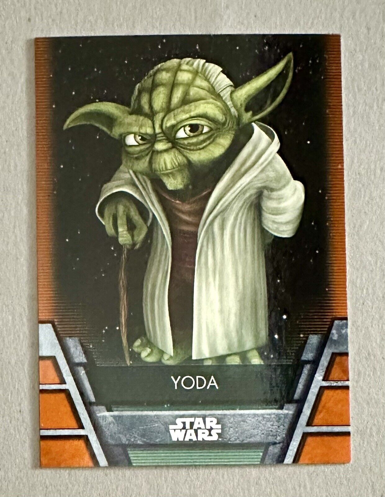 2020 Topps Star Wars Holocron #JEDI-17 Yoda Orange 40/99
