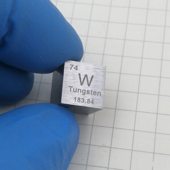 1pcs 99.95% High Purity Tungsten W 10mm Cube Metal Carved Element Periodic Table