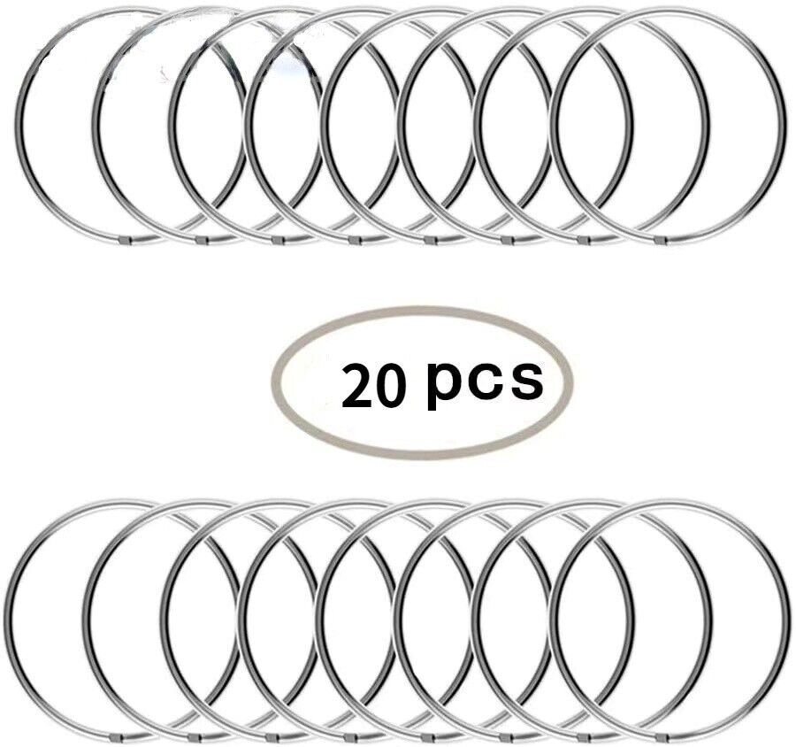 10/20pcs Set Stainless Steel Key Rings Chains Split Ring Hoop Metal Loop