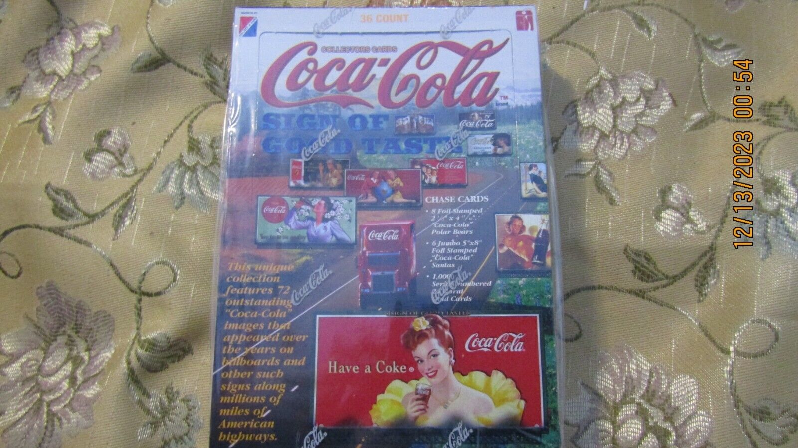 ©1996 Vintage Coca Cola Sign Good Taste Trading Cards 36 Packs/ Box Sealed NOS