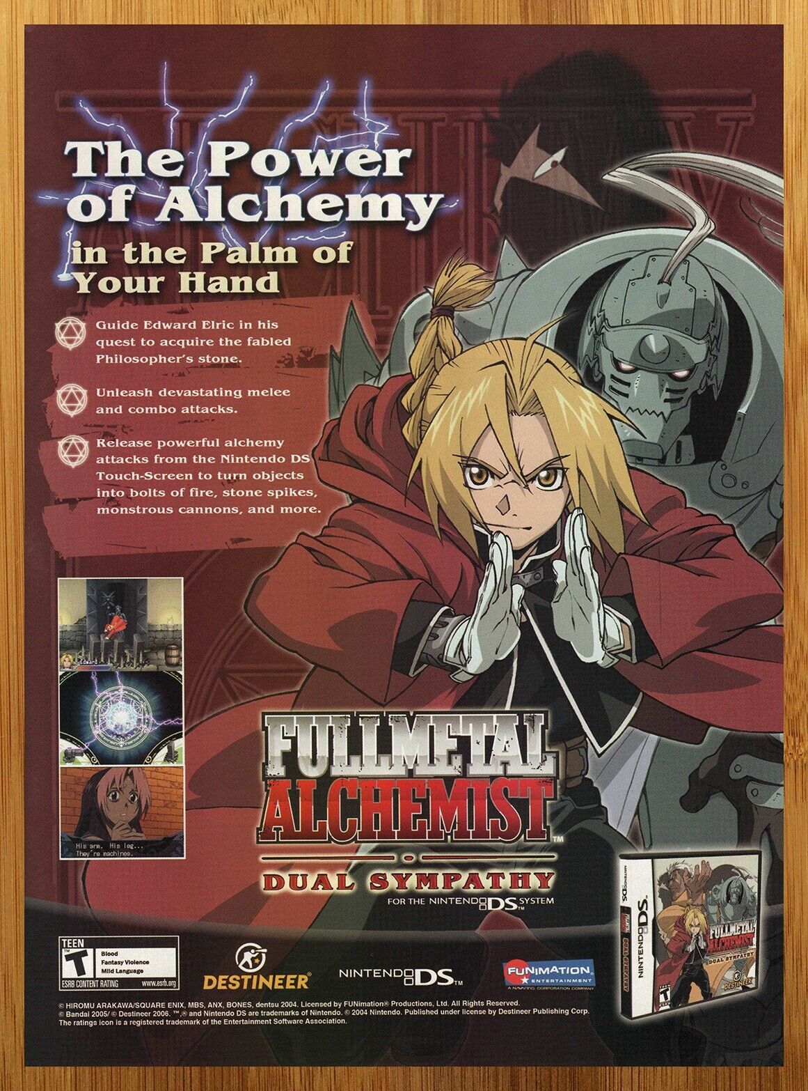 2006 Fullmetal Alchemist Dual Sympathy Nintendo DS Print Ad/Poster Game Art 00s