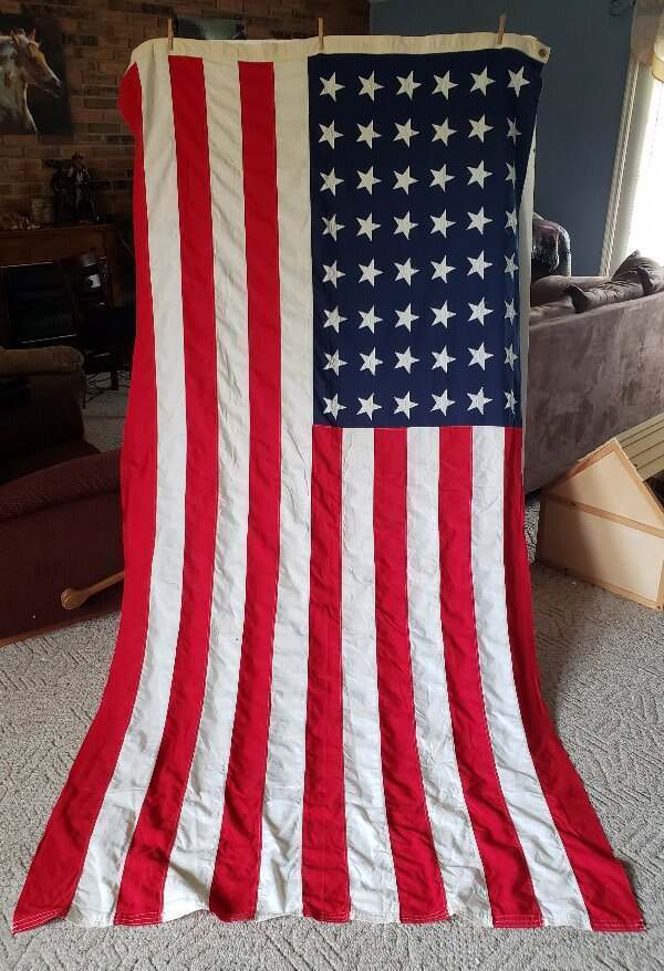 Vintage 48 Star Huge Cotton United States Of America USA Flag 8.5' X 4.5' 106
