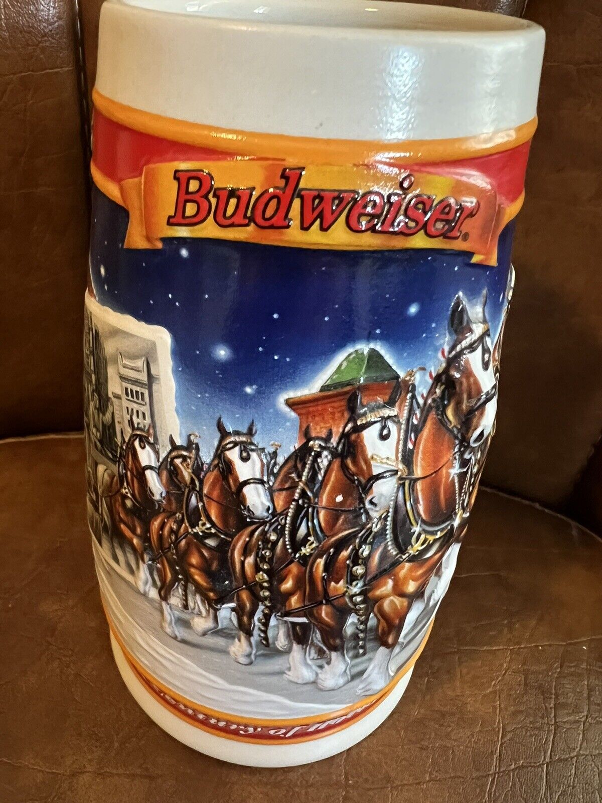 Vintage 1999 BUDWEISER HOLIDAY STEIN...A CENTURY OF TRADITION 1900-1999
