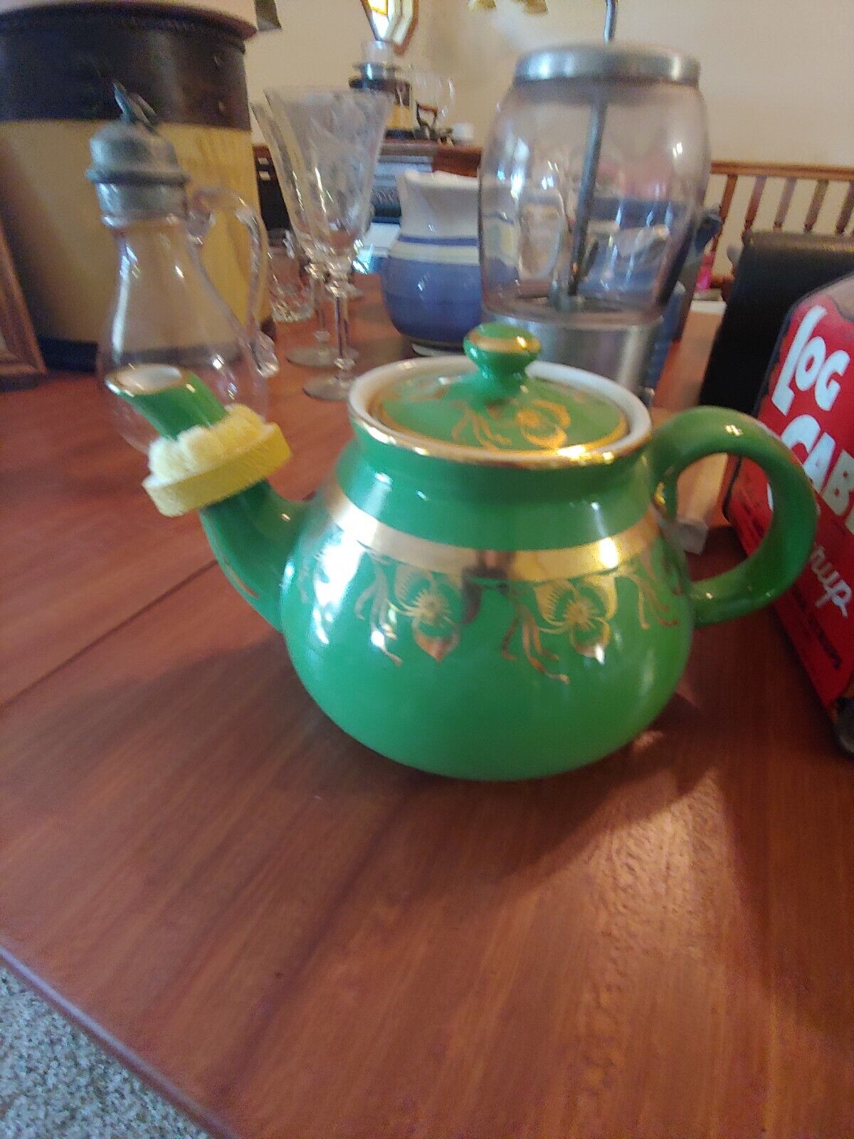 Vintage green teapot