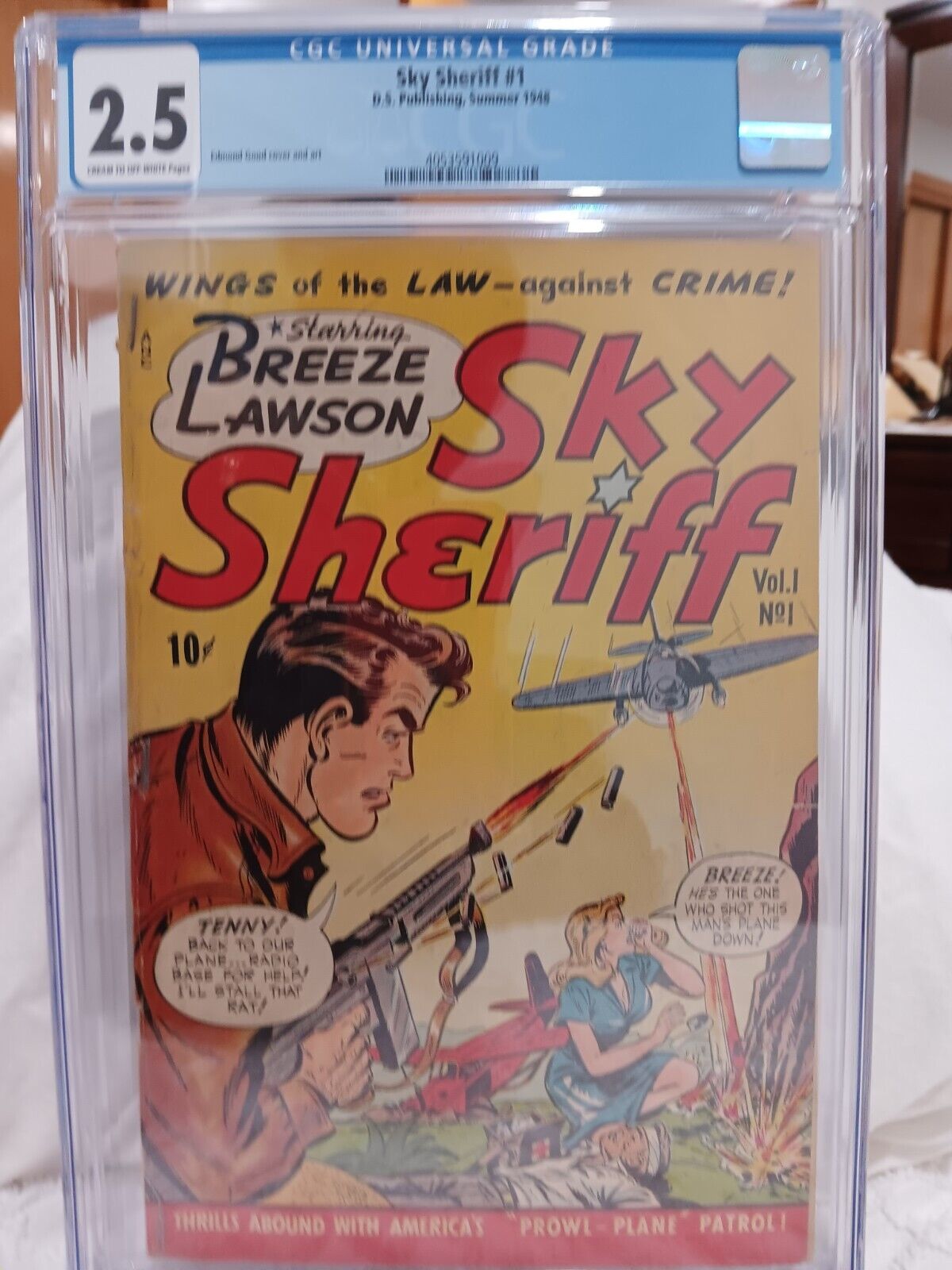 Sky Sheriff #1 (Summer 1948, D.S. Publishing) Golden Age, CGC Graded (2.5)