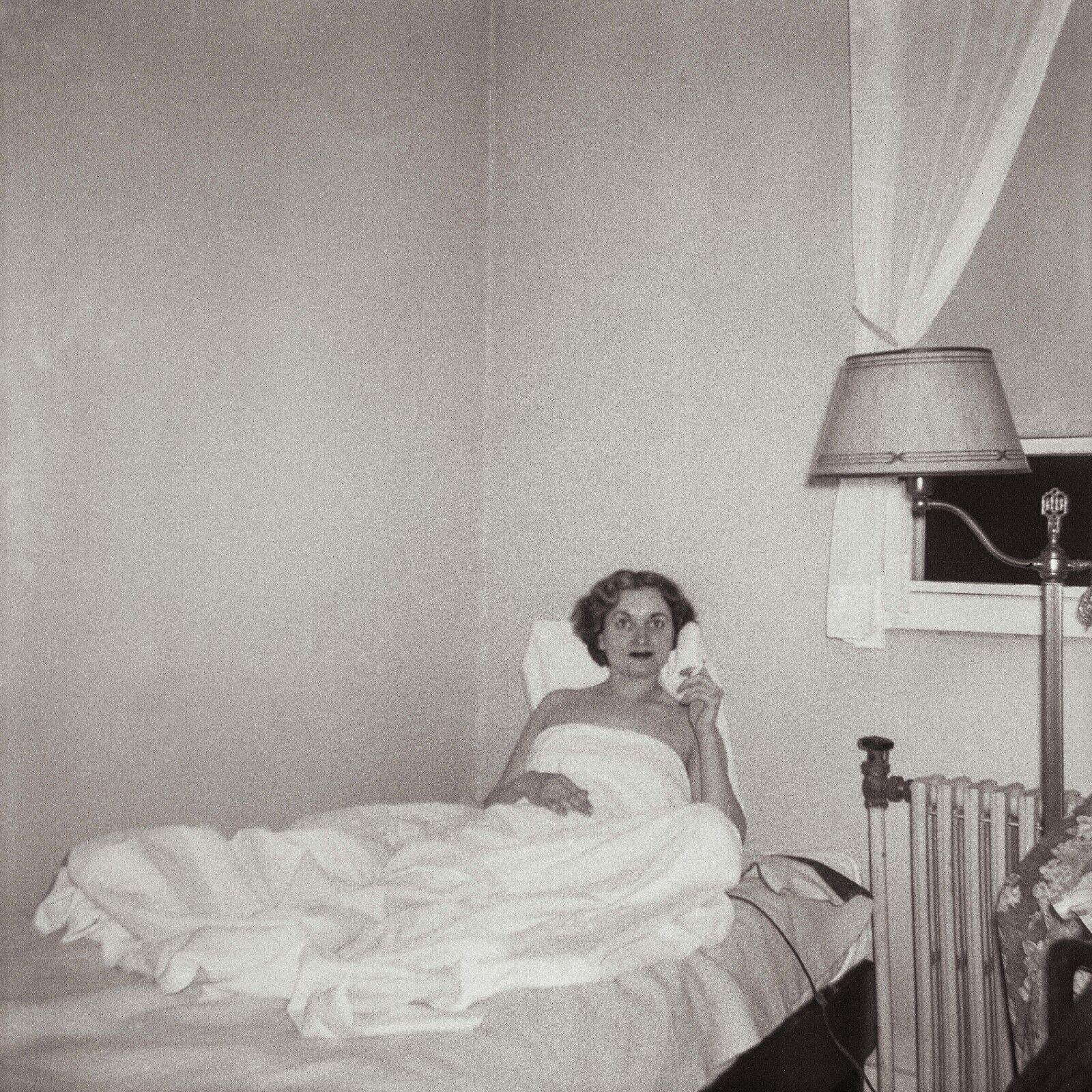 Smoking In Bed After Sex Photo 1950s Undressed Lady Under Sheets Found Snapshot