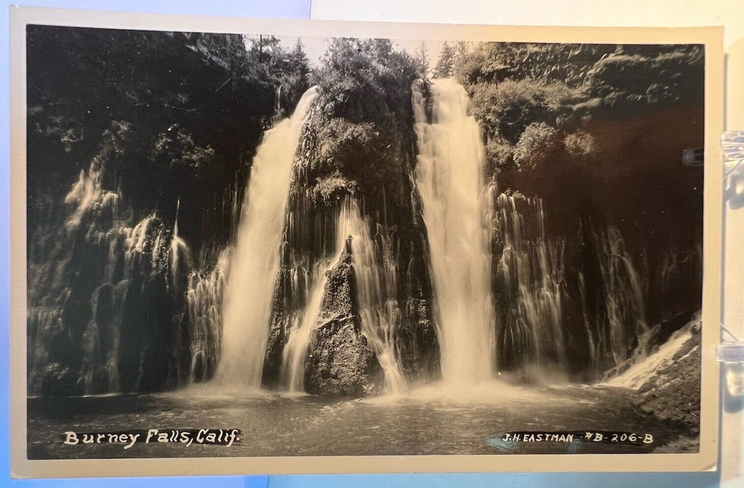 Burney Falls, California CA-Shasta County-c1940s antique RPPC unposted