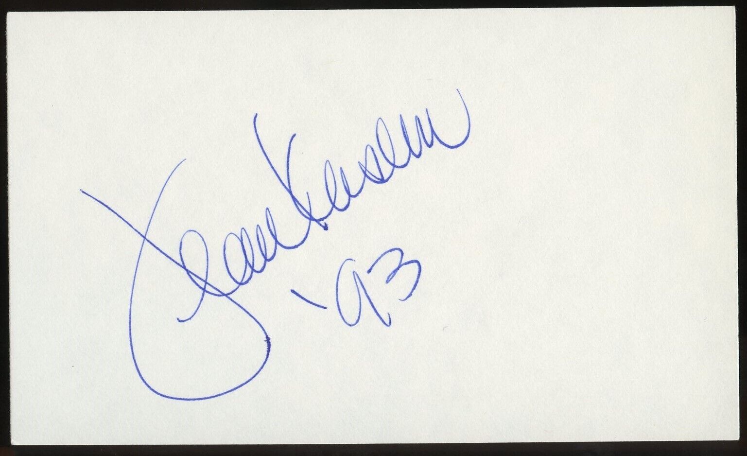 Jean Kasem signed autograph auto 3x5 Cut American Actress Radio Personality