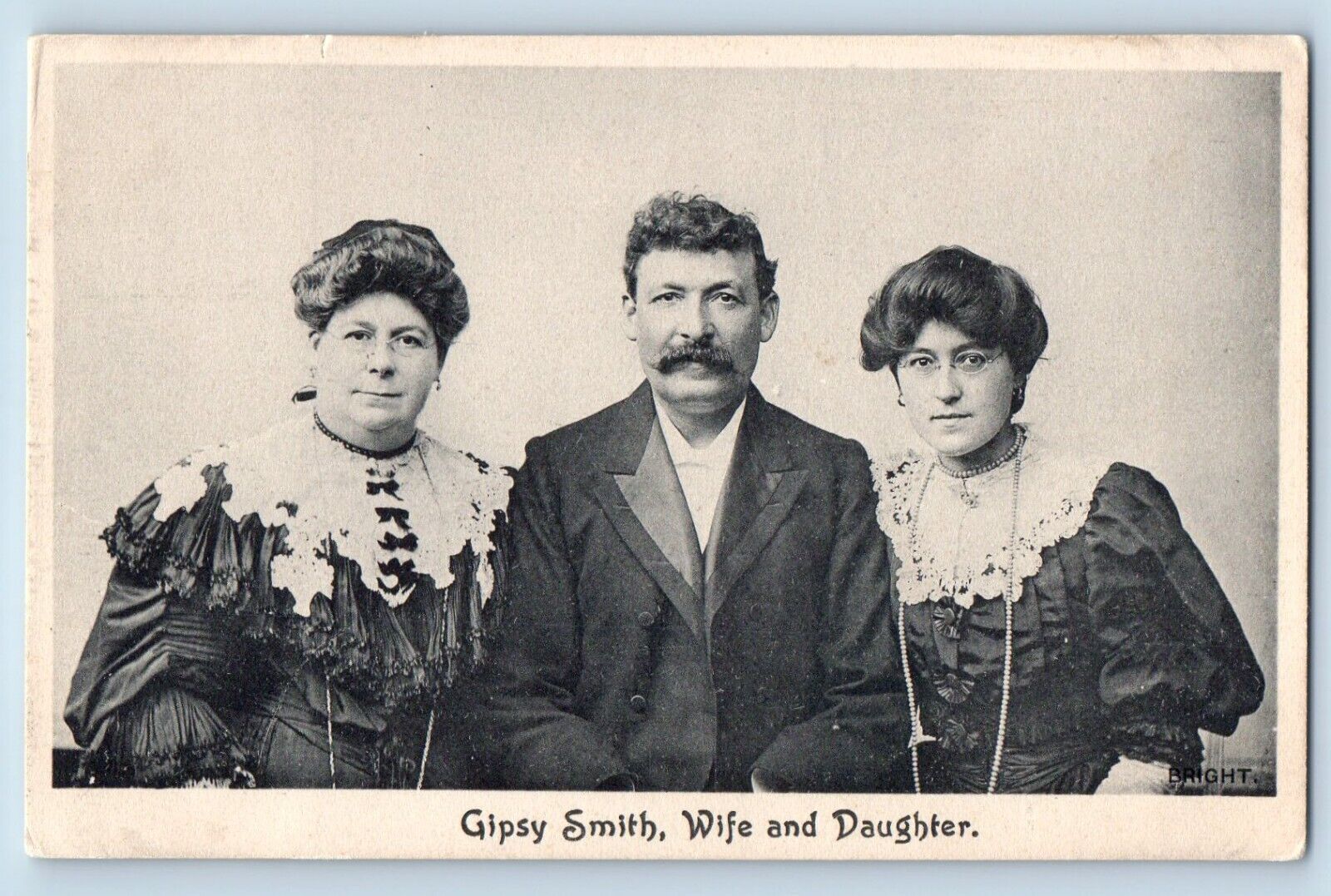 Evangelist Postcard Gipsy Smith Wife And Daughter c1905 Unposted Antique