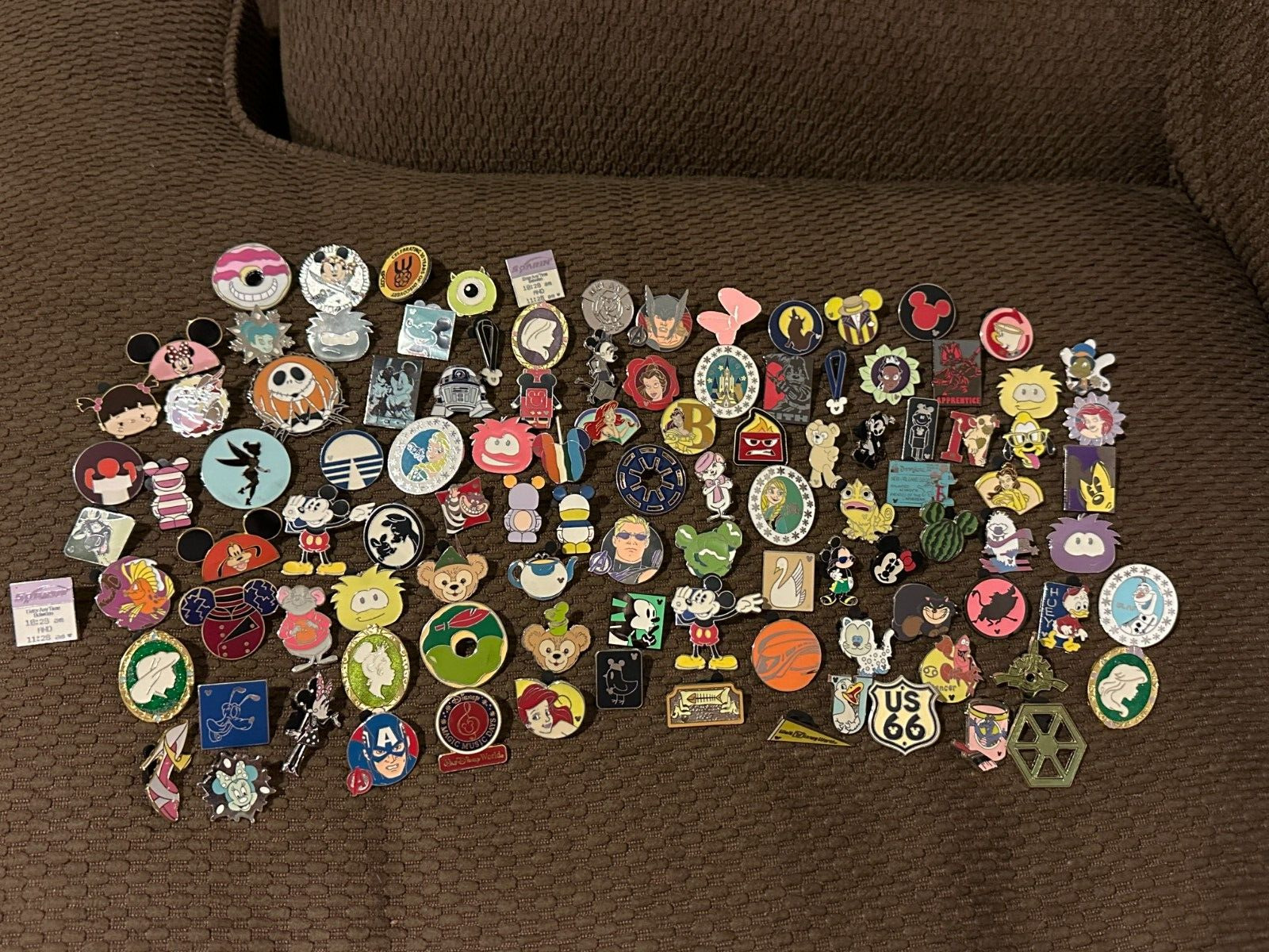 Large lot of 108 pins for Disney pin trading